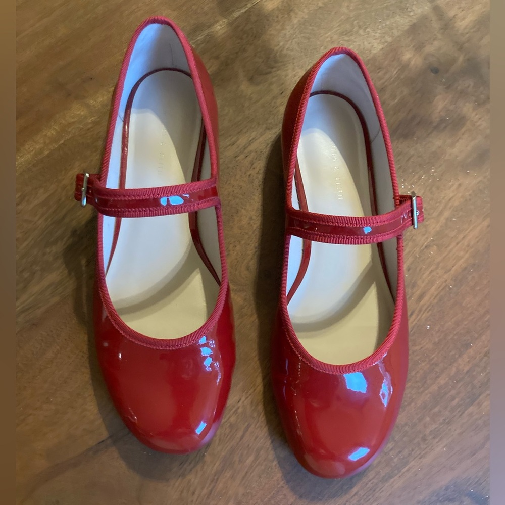 Red Ballet Flat Mary Jane Shoes